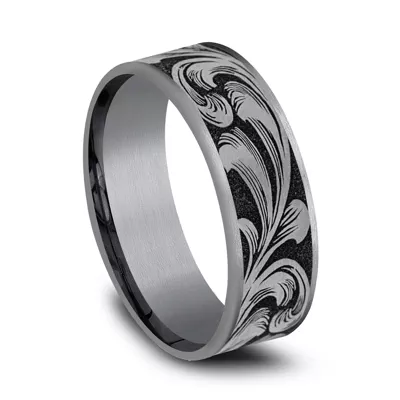 Scrollforge Engraved Two-Tone Comfort-Fit Band (7.5mm)