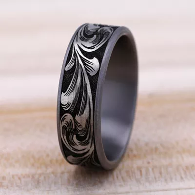 Scrollforge Engraved Two-Tone Comfort-Fit Band (7.5mm)