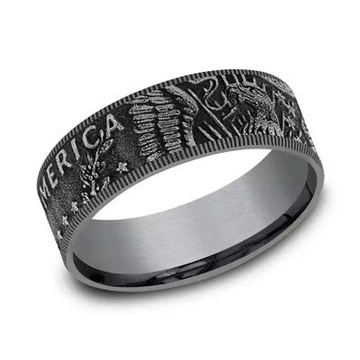 Liberty Coin-Edge Tantalum Comfort-Fit Band (8mm)