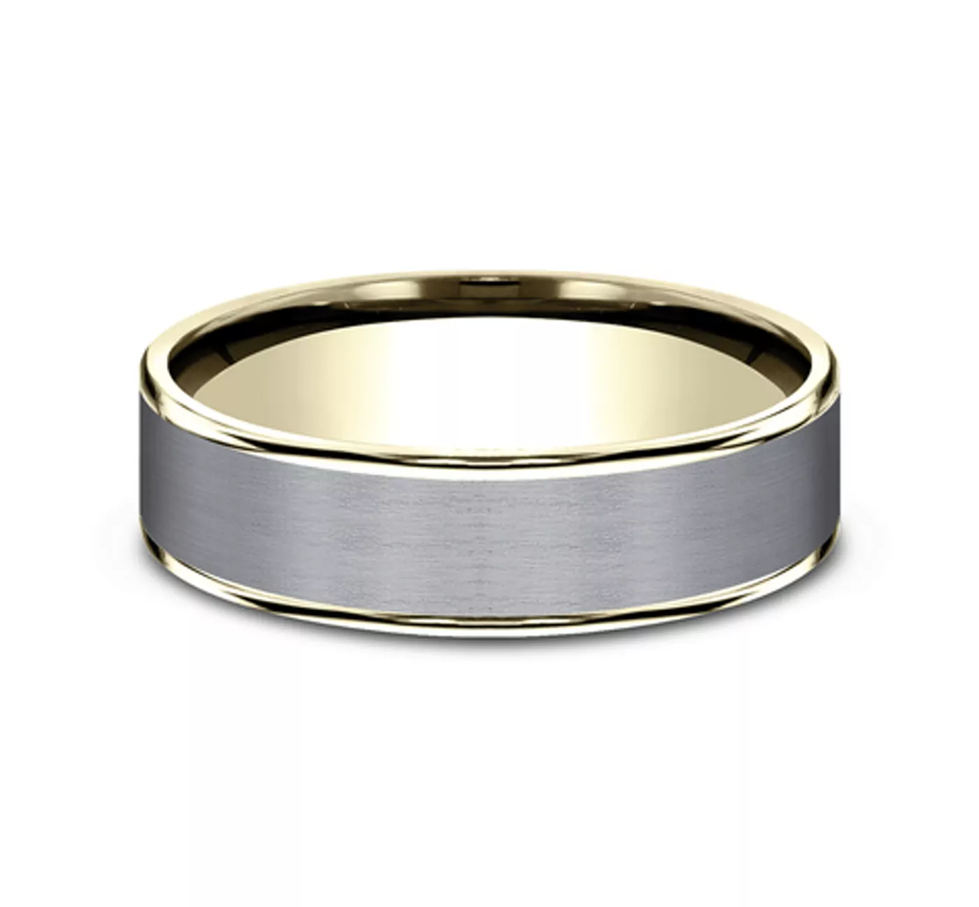 Satin Tantalum Two-Tone Comfort-Fit Band (6.5mm)