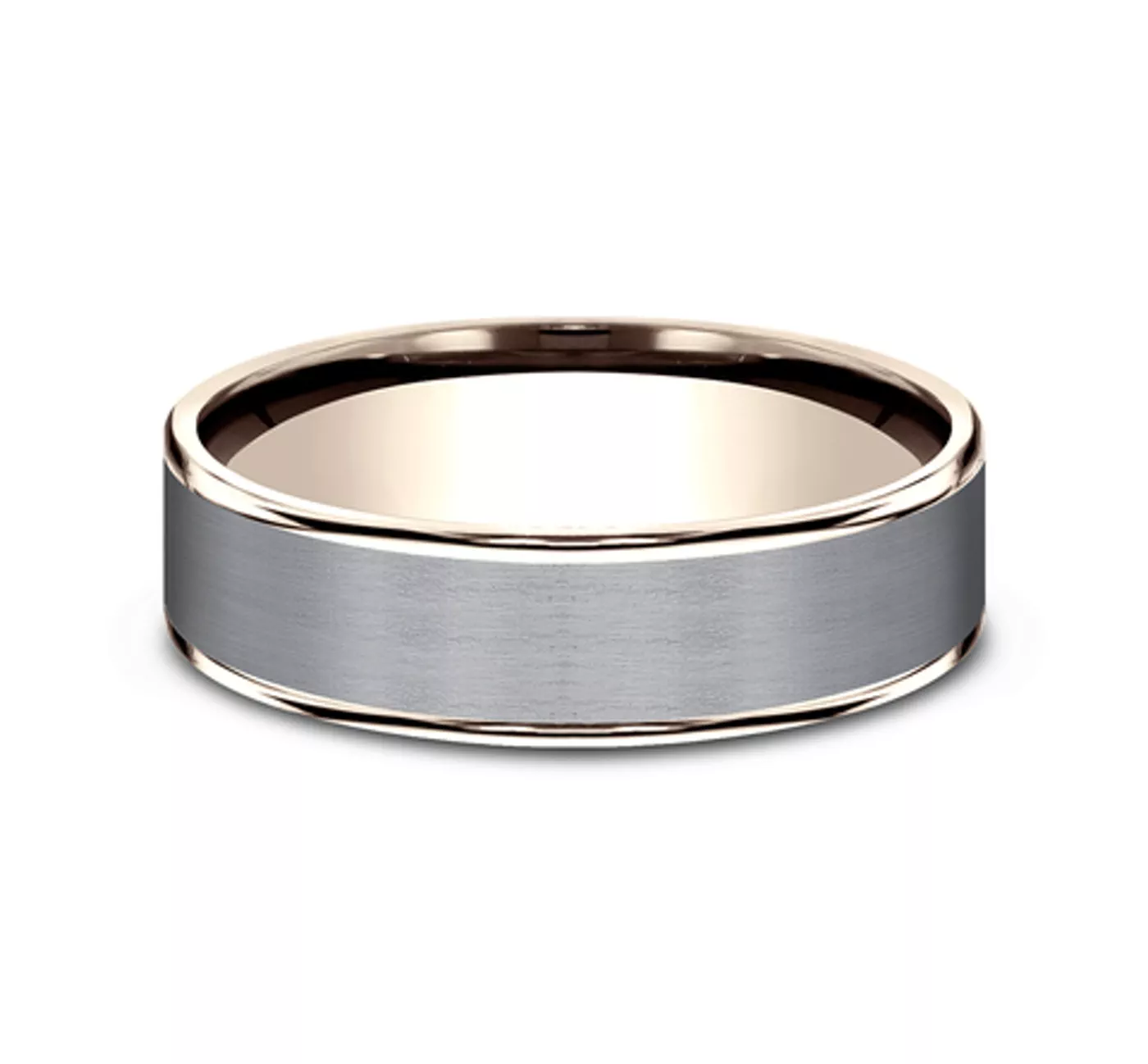 Satin Tantalum Two-Tone Comfort-Fit Band (6.5mm)