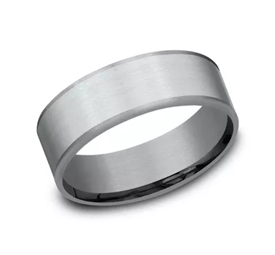 Satin Tantalum Two-Tone Comfort-Fit Band (7.5mm)