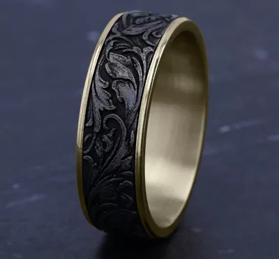 Baroque Mixed Metal Comfort Band (7.5mm)