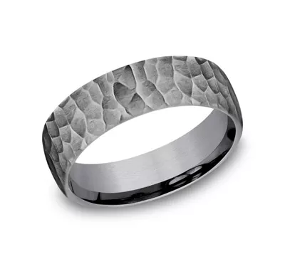 Slate Hammered Comfort-Fit Band (6.5mm)