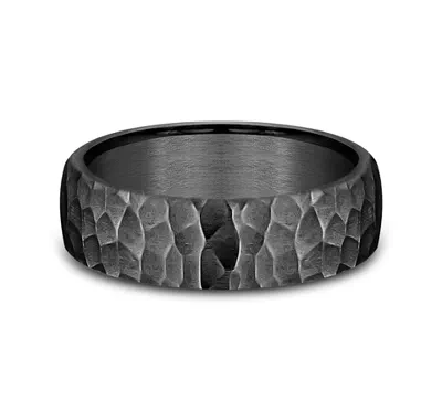 Midnight Hammered Comfort-Fit Band (6.5mm)