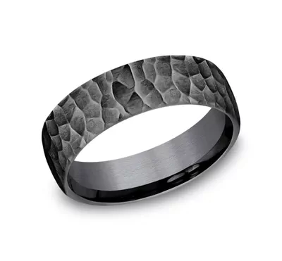 Midnight Hammered Comfort-Fit Band (6.5mm)