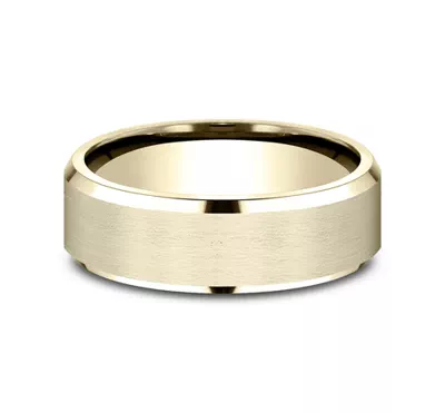 Satin Finish Beveled Edge Comfort Fit Band (7mm)