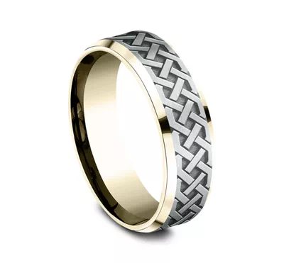 Celtic Love Knot Beveled Edge Comfort Fit Band (7mm)