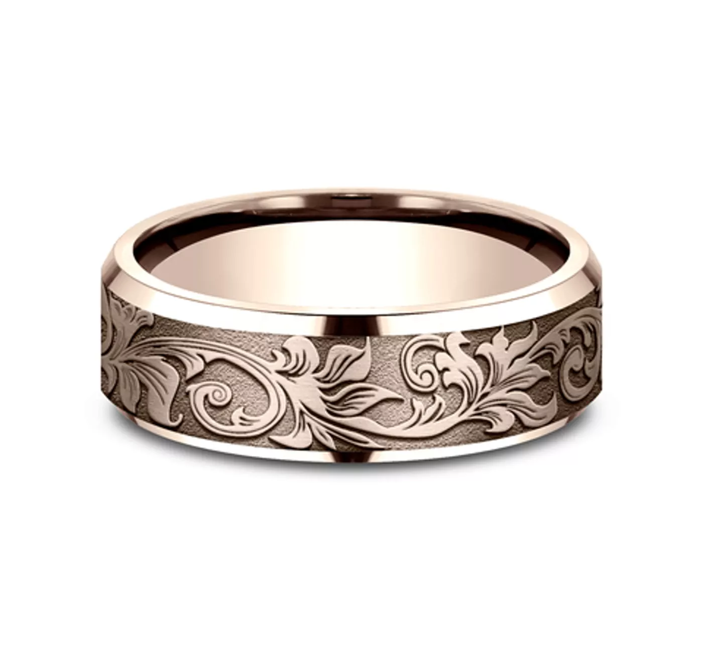 Voyager Finish Beveled Edge Comfort-Fit Band (7mm)