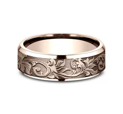 Voyager Finish Beveled Edge Comfort-Fit Band (7mm)