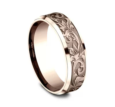Voyager Finish Beveled Edge Comfort-Fit Band (7mm)