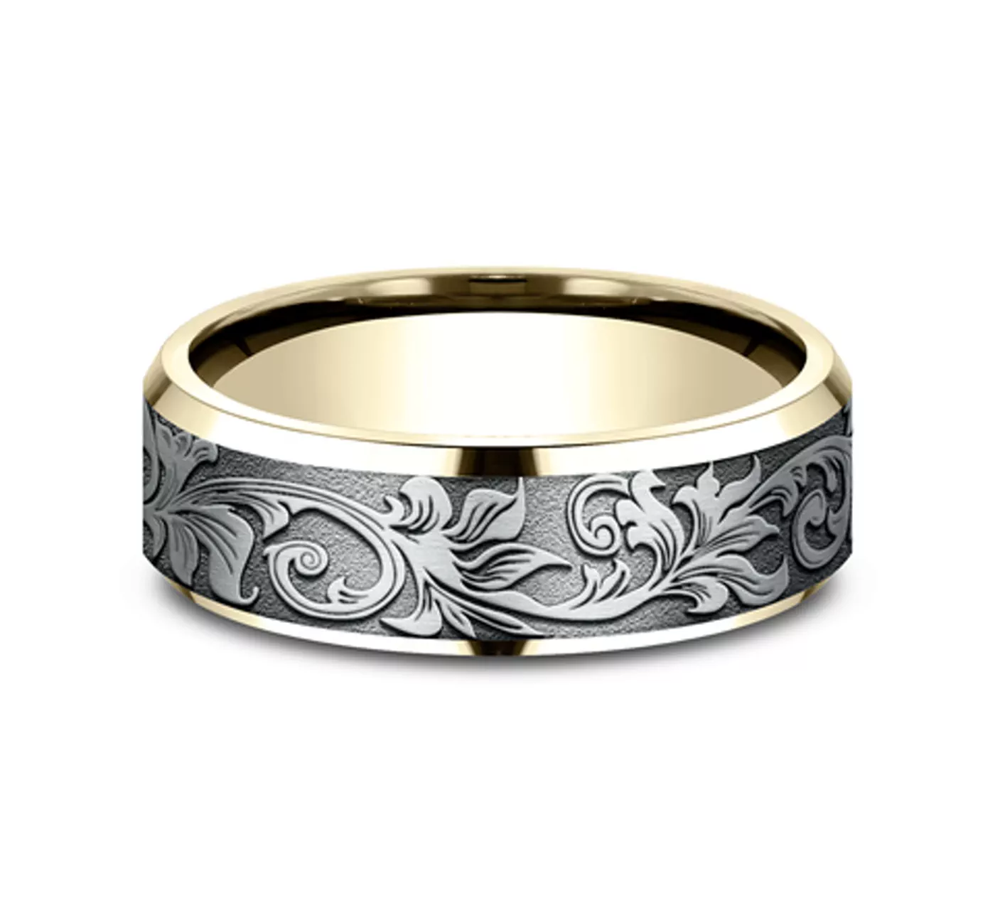 Voyager Finish Beveled Edge Comfort-Fit Band (7mm)