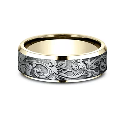 Voyager Finish Beveled Edge Comfort-Fit Band (7mm)