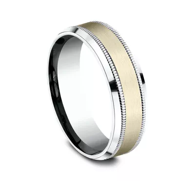 Satin Finish Milgrain Beveled Edge Comfort Fit Band (7mm)