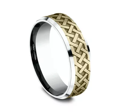Celtic Love Knot Beveled Edge Comfort Fit Band (7mm)