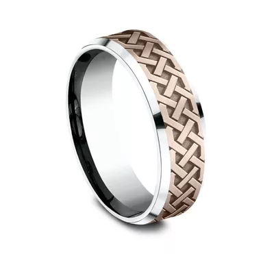 Celtic Love Knot Beveled Edge Comfort Fit Band (7mm)