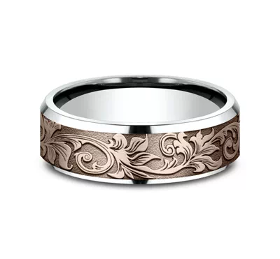Voyager Finish Beveled Edge Comfort-Fit Band (7mm)