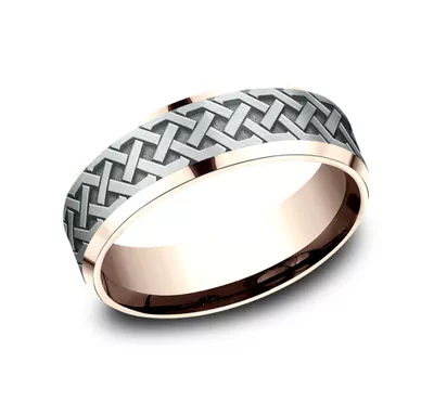 Celtic Love Knot Beveled Edge Comfort Fit Band (7mm)