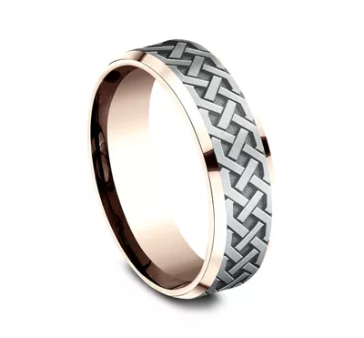 Celtic Love Knot Beveled Edge Comfort Fit Band (7mm)