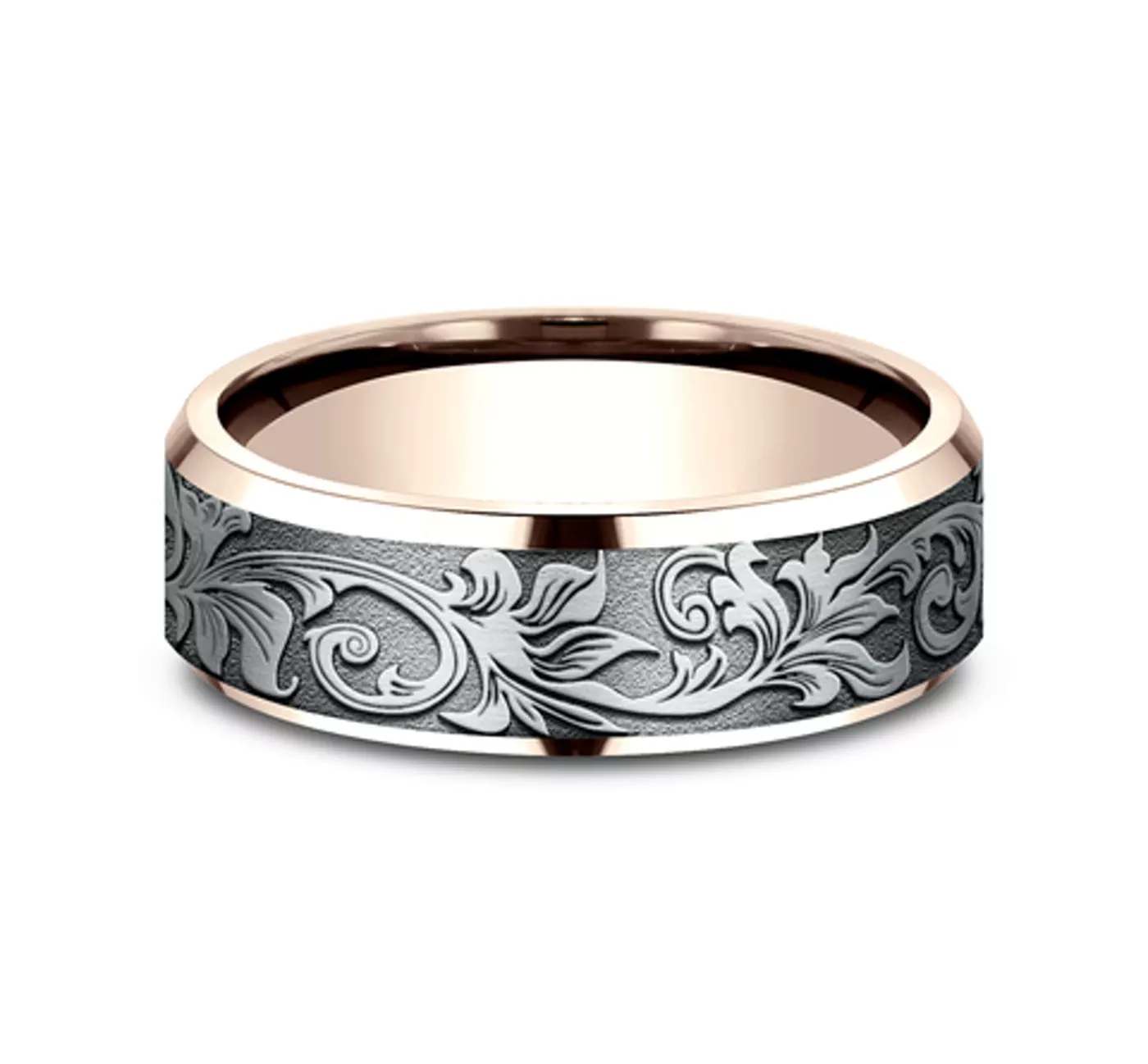 Voyager Finish Beveled Edge Comfort-Fit Band (7mm)