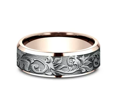 Voyager Finish Beveled Edge Comfort-Fit Band (7mm)