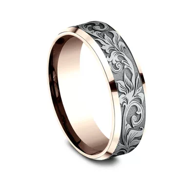 Voyager Finish Beveled Edge Comfort-Fit Band (7mm)
