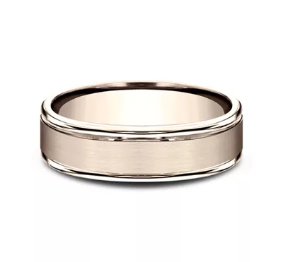 Satin Center Polished Edge Comfort-Fit Band (6mm)