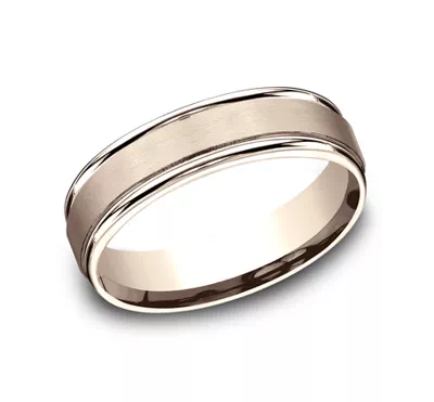 Satin Center Polished Edge Comfort-Fit Band (6mm)