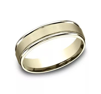 Satin Center Polished Edge Comfort-Fit Band (6mm)