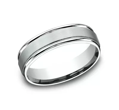 Satin Center Polished Edge Comfort-Fit Band (6mm)