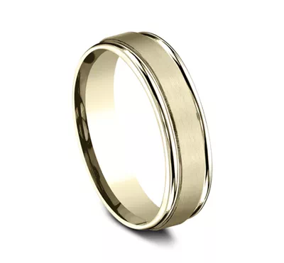 Satin Center Polished Edge Comfort-Fit Band (6mm)