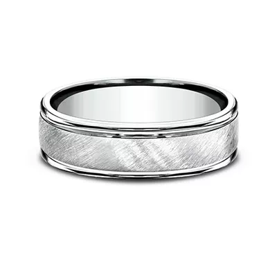 Cross Satin Round Edge Comfort-Fit Band (6mm)