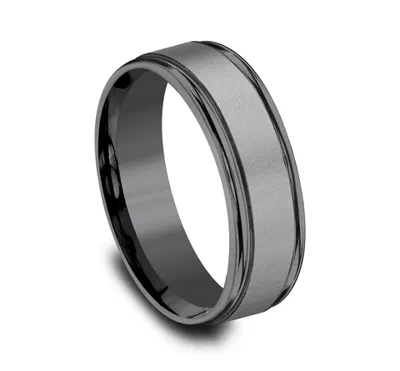 Sandblasted Tantalum Comfort-Fit Band (7mm)