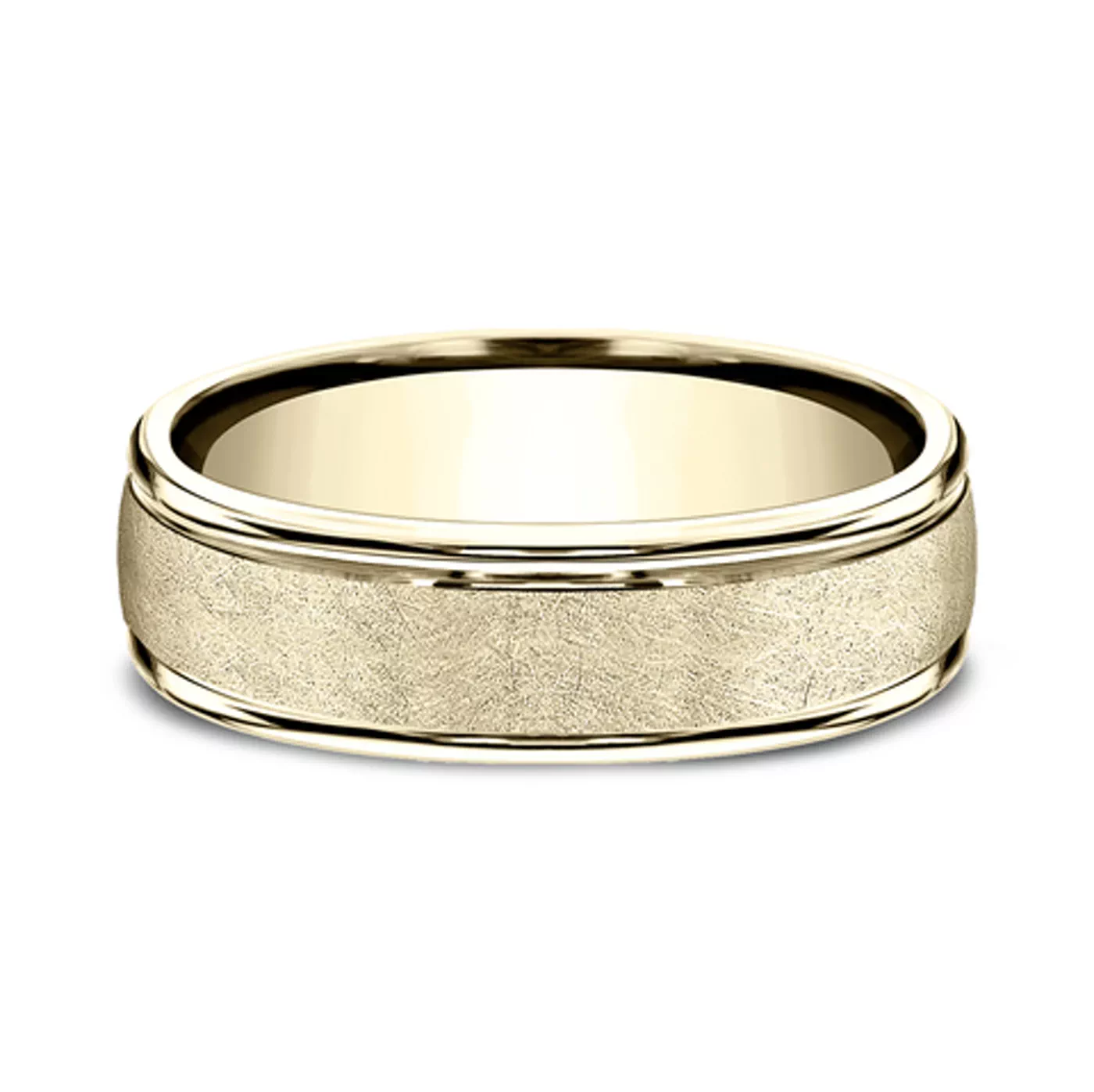 Linen Texture Drop Edge Comfort-Fit Band (6.5mm)