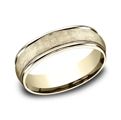 Linen Texture Drop Edge Comfort-Fit Band (6.5mm)