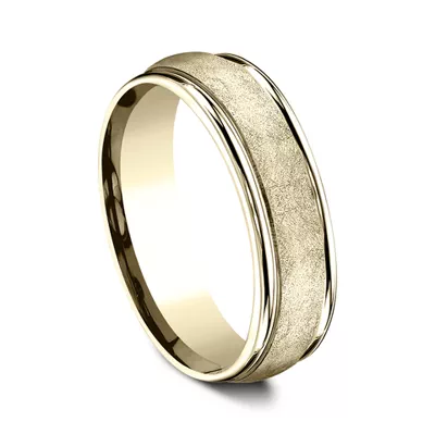 Linen Texture Drop Edge Comfort-Fit Band (6.5mm)