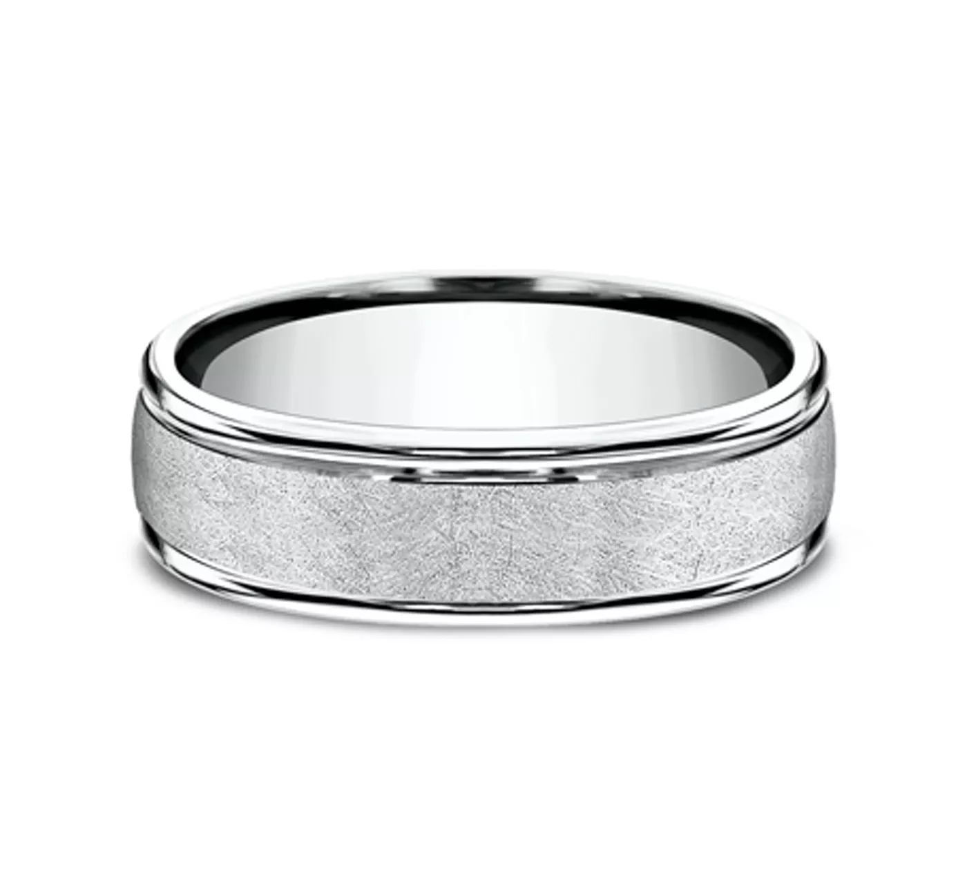 Linen Texture Drop Edge Comfort-Fit Band (6.5mm)