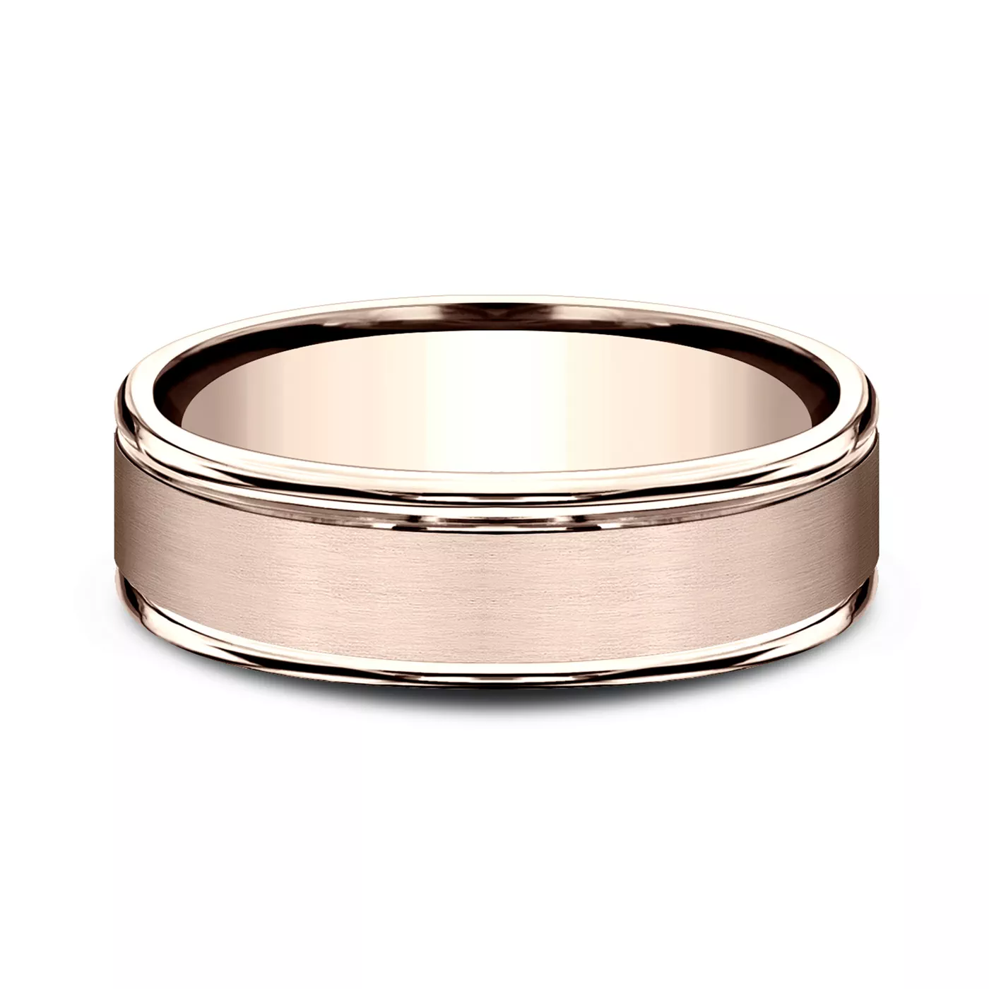 Satin Center Polished Edge Lightweight Comfort-Fit Band (6.5mm)