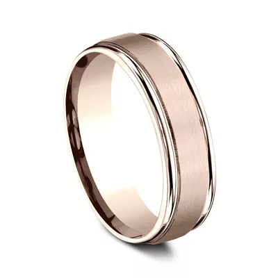 Satin Center Polished Edge Lightweight Comfort-Fit Band (6.5mm)