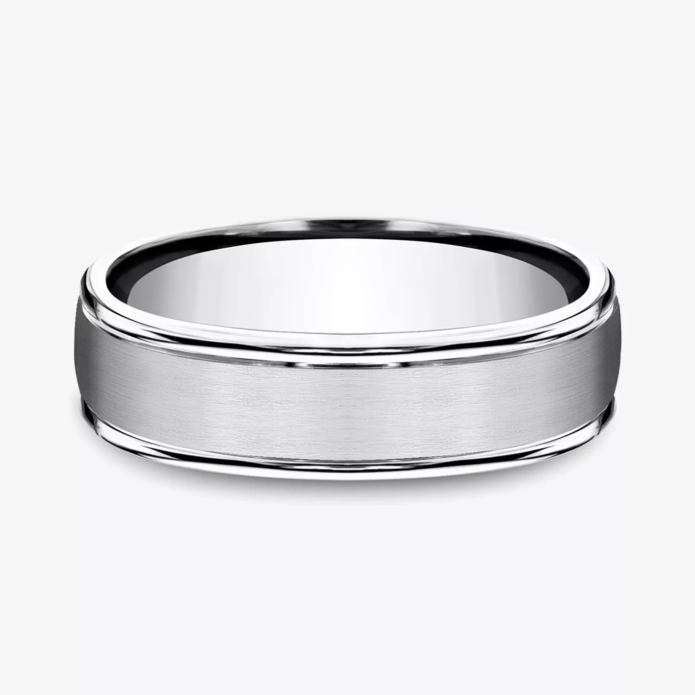 Cobalt Satin Center Polished Edge Comfort-Fit Band (6mm)