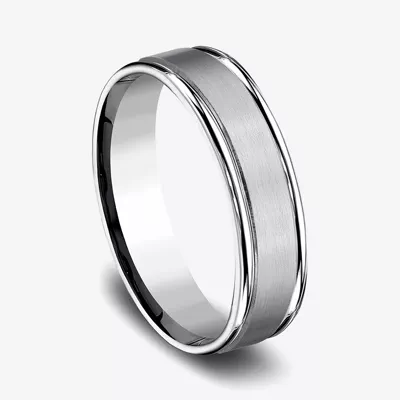 Cobalt Satin Center Polished Edge Comfort-Fit Band (6mm)