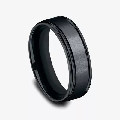 Black Cobalt Satin Center Polished Edge Comfort-Fit Band (6mm)