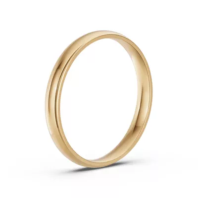 Low Dome Comfort-Fit Polished Band (3mm)