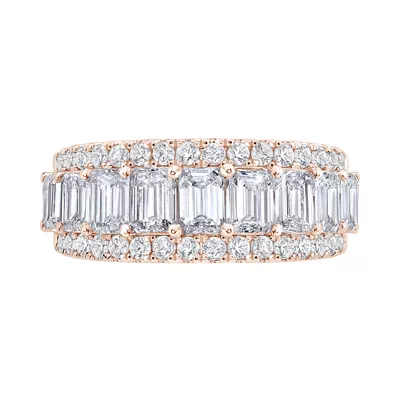 Vivant Emerald-Cut Trio Lab Diamond Band