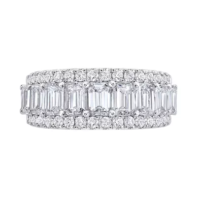 Vivant Emerald-Cut Trio Lab Diamond Band