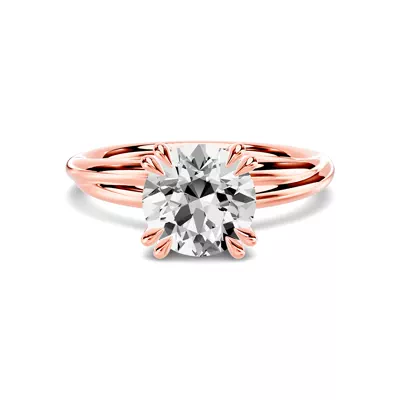 Avalon Crossover Double Prong Solitaire Engagement Ring