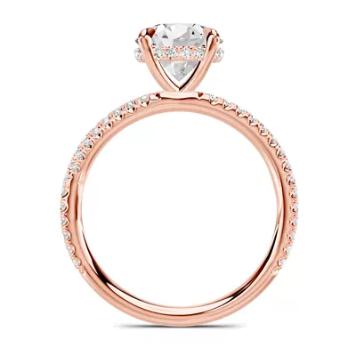 Avalon Double Pavé Crossover Hidden Halo Engagement Ring