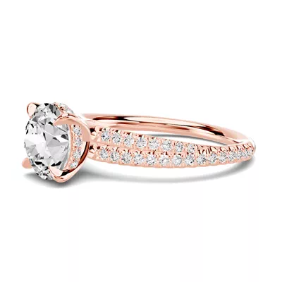 Avalon Double Pavé Crossover Hidden Halo Engagement Ring