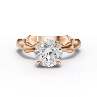 Bamboo Solitaire Engagement Ring
