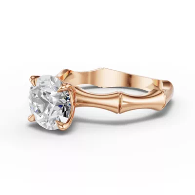 Bamboo Solitaire Engagement Ring